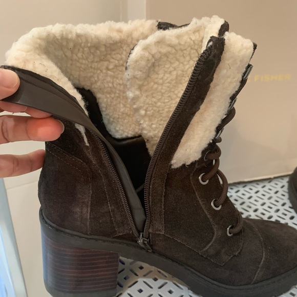 NWT Marc Fisher Brown Suede Lace-Up Boots size 9.5 - Picture 12 of 16